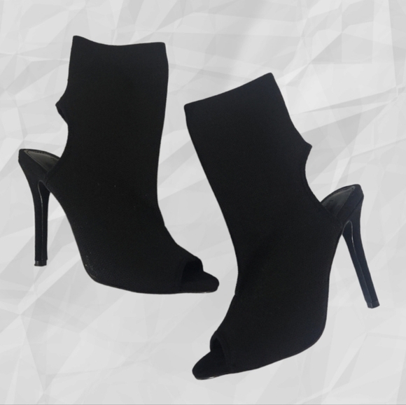 FOREVER 21 Peep Toe Sock Ankle Boots Size 6 - Picture 2 of 9